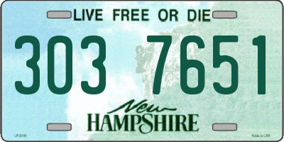 NH license plate 3037651