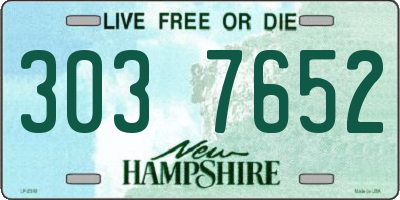 NH license plate 3037652