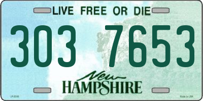 NH license plate 3037653