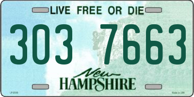 NH license plate 3037663