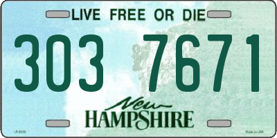 NH license plate 3037671