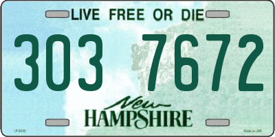 NH license plate 3037672