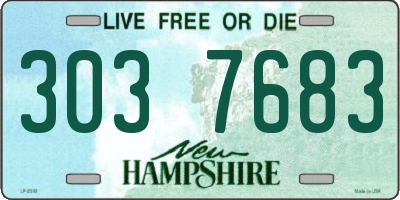 NH license plate 3037683