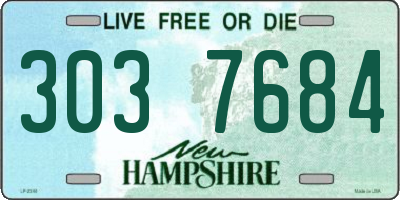 NH license plate 3037684