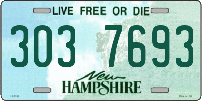 NH license plate 3037693
