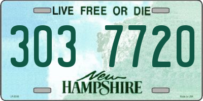 NH license plate 3037720