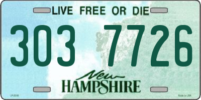 NH license plate 3037726