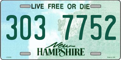 NH license plate 3037752