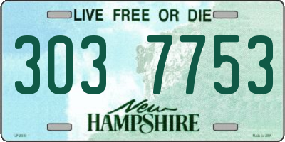 NH license plate 3037753