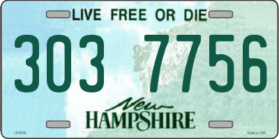 NH license plate 3037756