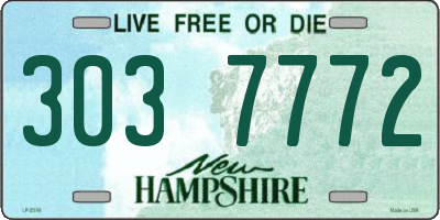 NH license plate 3037772