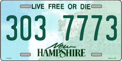 NH license plate 3037773