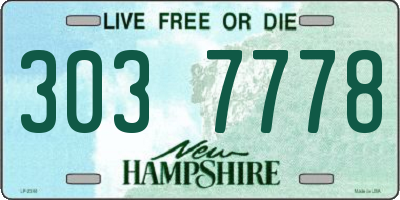 NH license plate 3037778