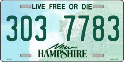 NH license plate 3037783