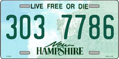 NH license plate 3037786
