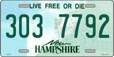 NH license plate 3037792