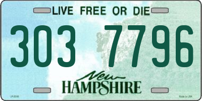 NH license plate 3037796