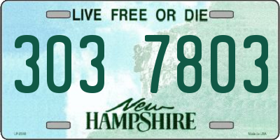 NH license plate 3037803