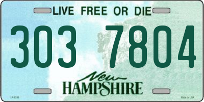 NH license plate 3037804