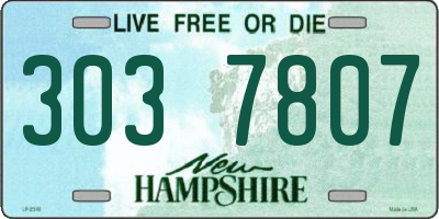 NH license plate 3037807