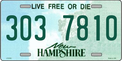 NH license plate 3037810