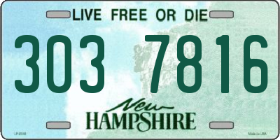 NH license plate 3037816