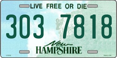 NH license plate 3037818