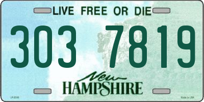 NH license plate 3037819