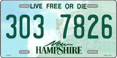 NH license plate 3037826