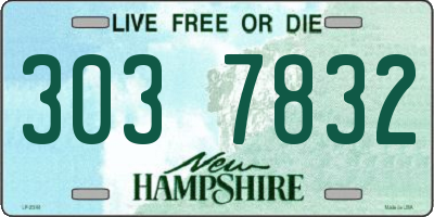 NH license plate 3037832