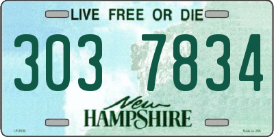 NH license plate 3037834