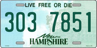 NH license plate 3037851