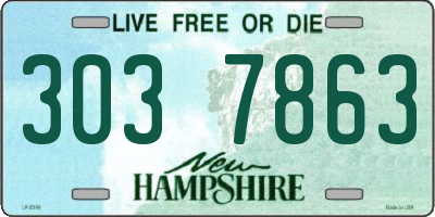 NH license plate 3037863