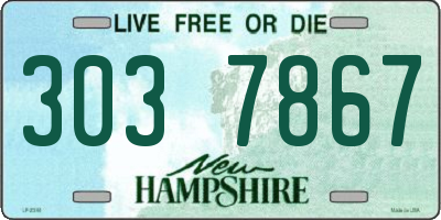 NH license plate 3037867