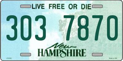 NH license plate 3037870