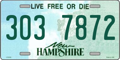 NH license plate 3037872