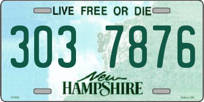 NH license plate 3037876