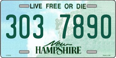 NH license plate 3037890