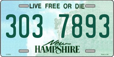 NH license plate 3037893