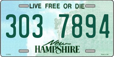 NH license plate 3037894