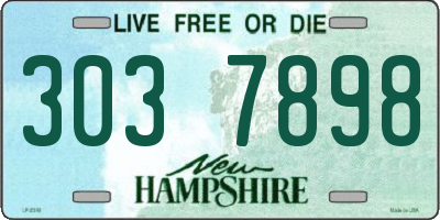 NH license plate 3037898