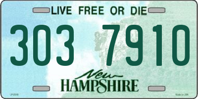 NH license plate 3037910