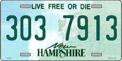 NH license plate 3037913