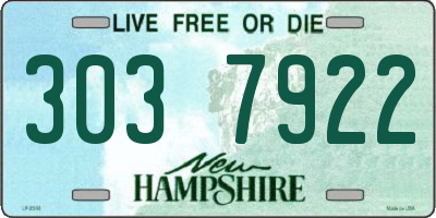 NH license plate 3037922