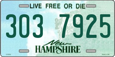 NH license plate 3037925