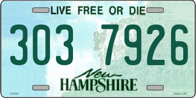 NH license plate 3037926