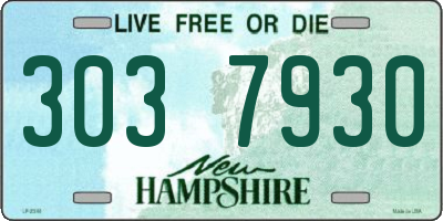 NH license plate 3037930