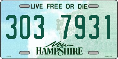 NH license plate 3037931