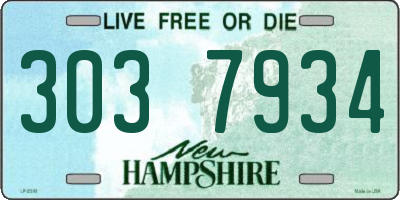 NH license plate 3037934