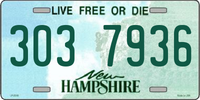NH license plate 3037936